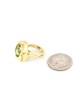 Peridot and Diamond Swirl Ring in Gold